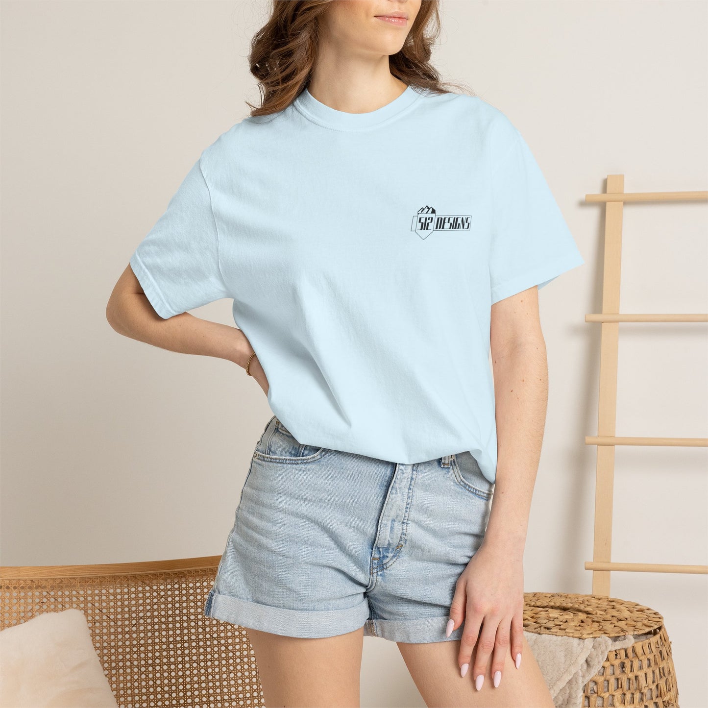 Graphic Logo T-Shirt — "512 Designs" Chest & Back Print
