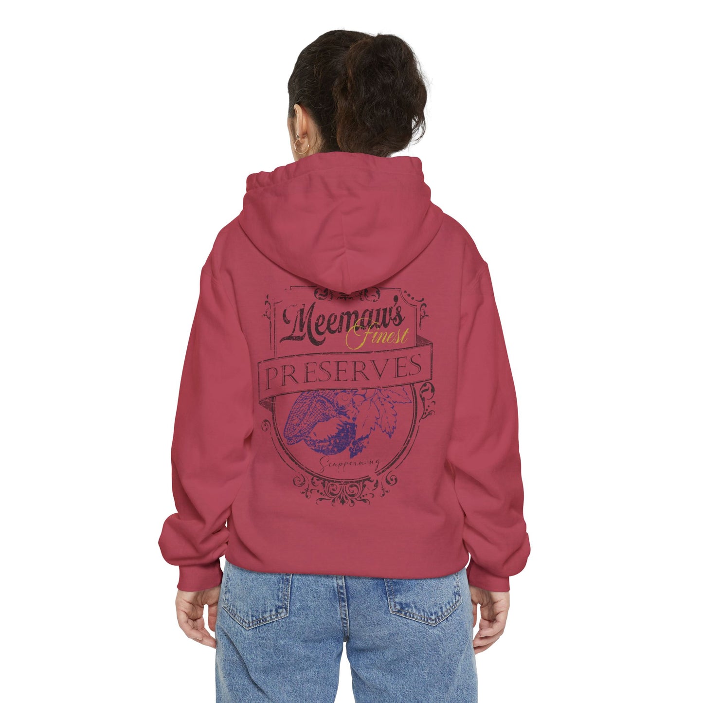 Vintage Hoodie — “Meemaw’s Preserves” Rustic Jar Logo
