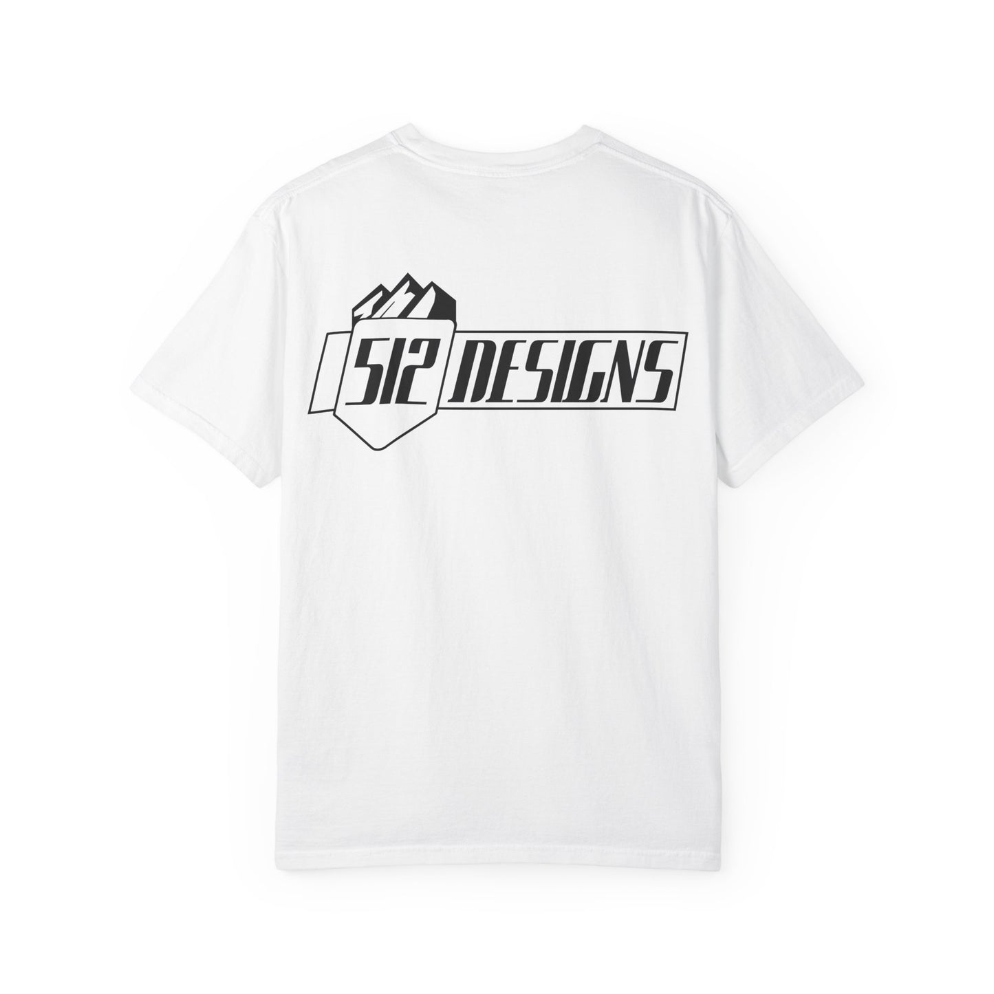 Graphic Logo T-Shirt — "512 Designs" Chest & Back Print