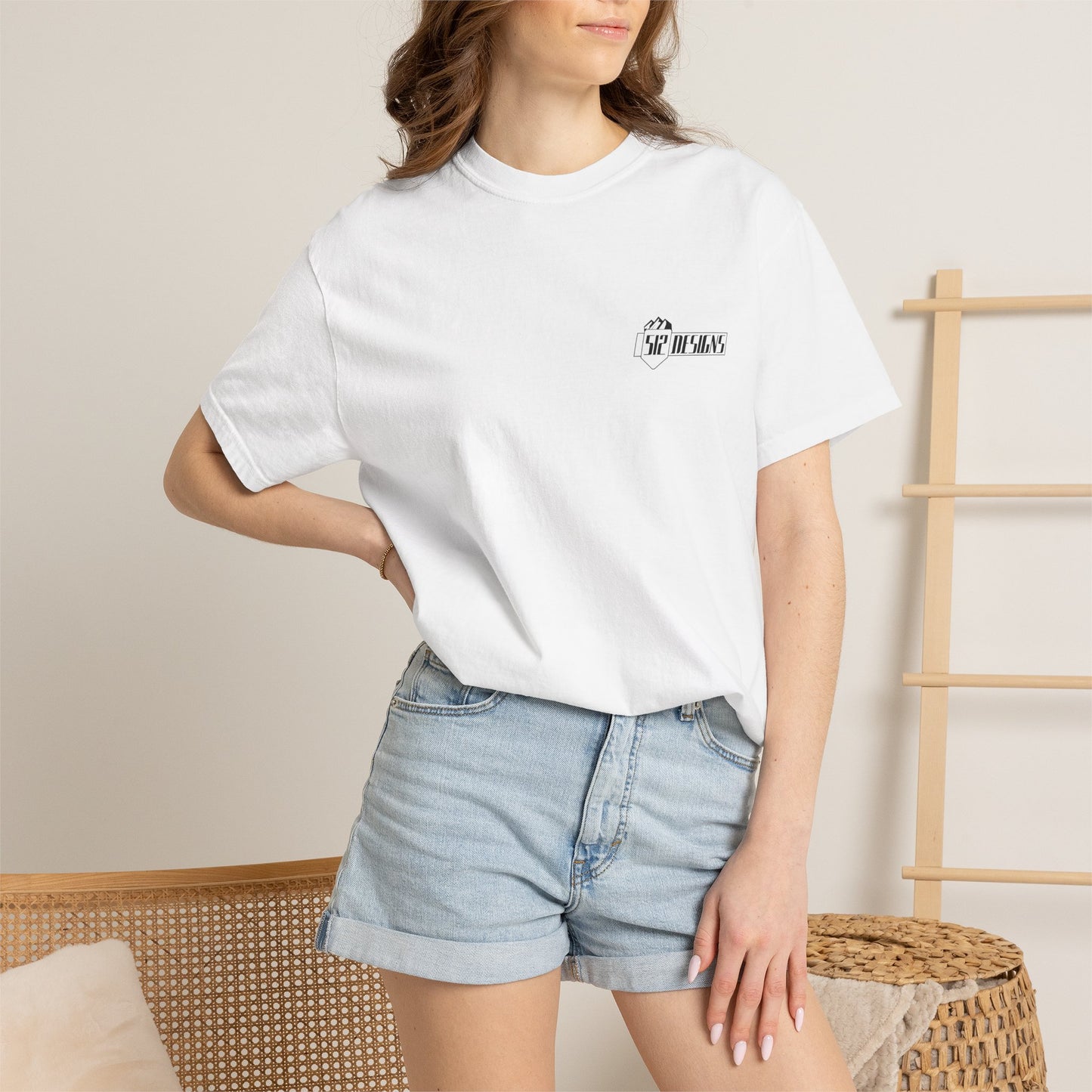 Graphic Logo T-Shirt — "512 Designs" Chest & Back Print