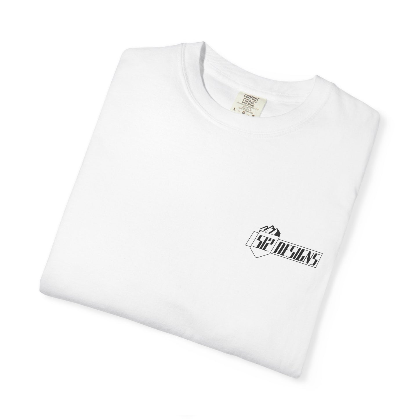 Graphic Logo T-Shirt — "512 Designs" Chest & Back Print