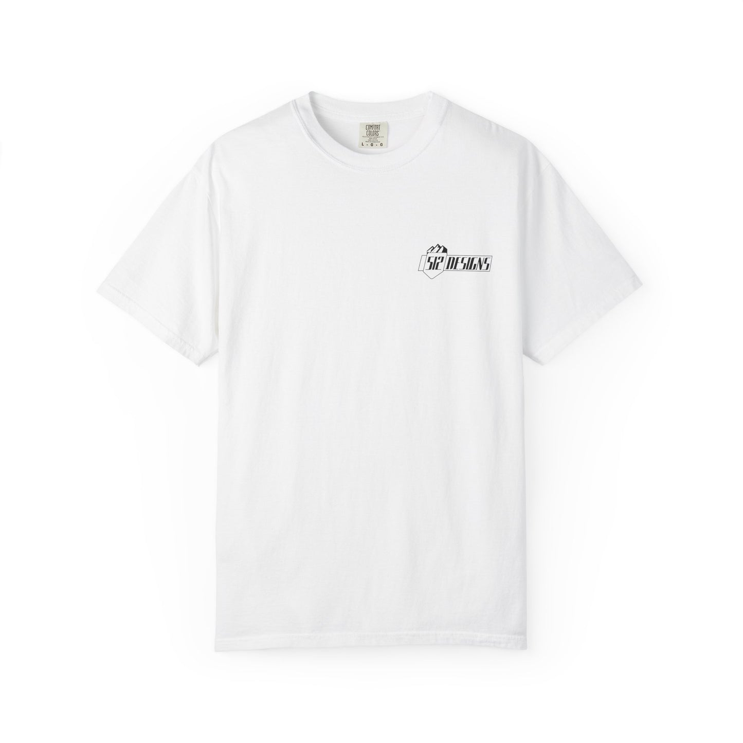 Graphic Logo T-Shirt — "512 Designs" Chest & Back Print